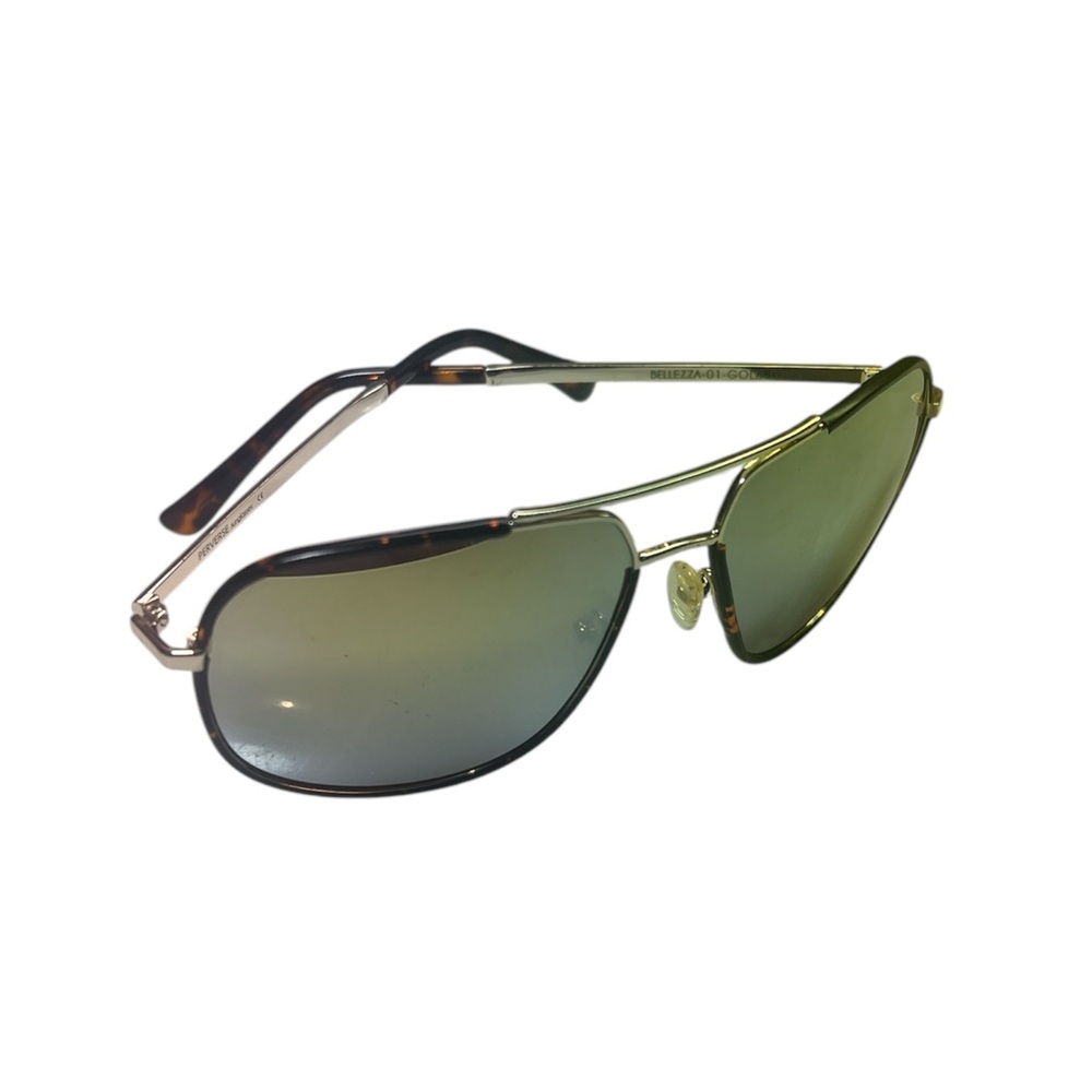 Perverse Gold and Black Aviator Sunglasses
